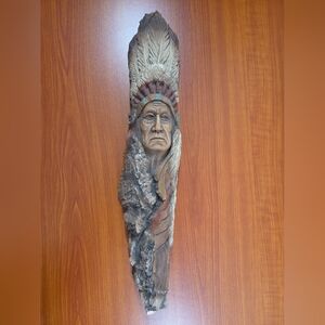 Stephen Herrero “Patriarch” 1990 Native American Carving #3001 Handmade In USA *
